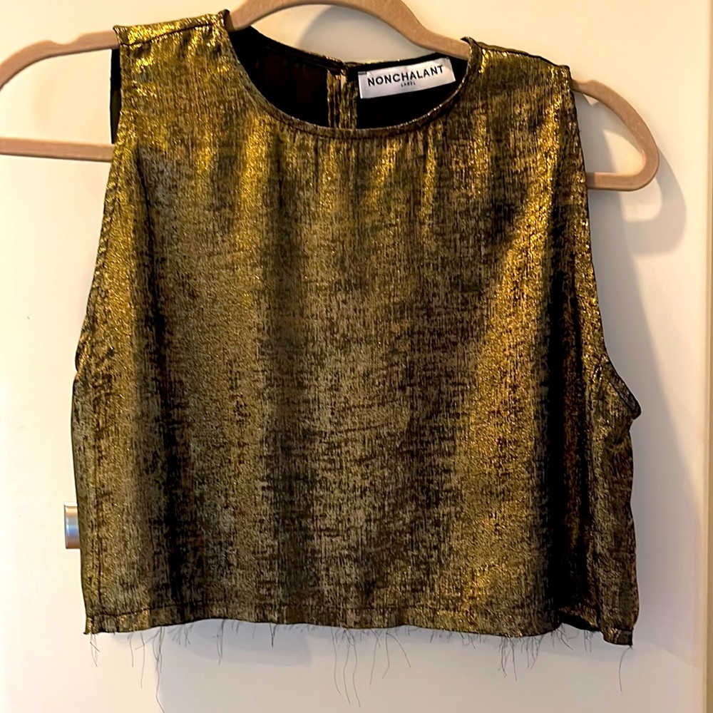 Nonchalant Cleo Crop Top in Bronze
